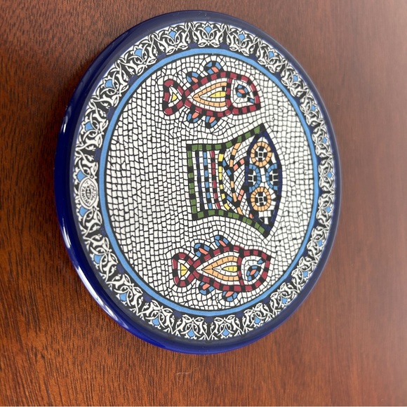 Two Handpainted Mosaic Decorative Wall Plates - Picture 4 of 11